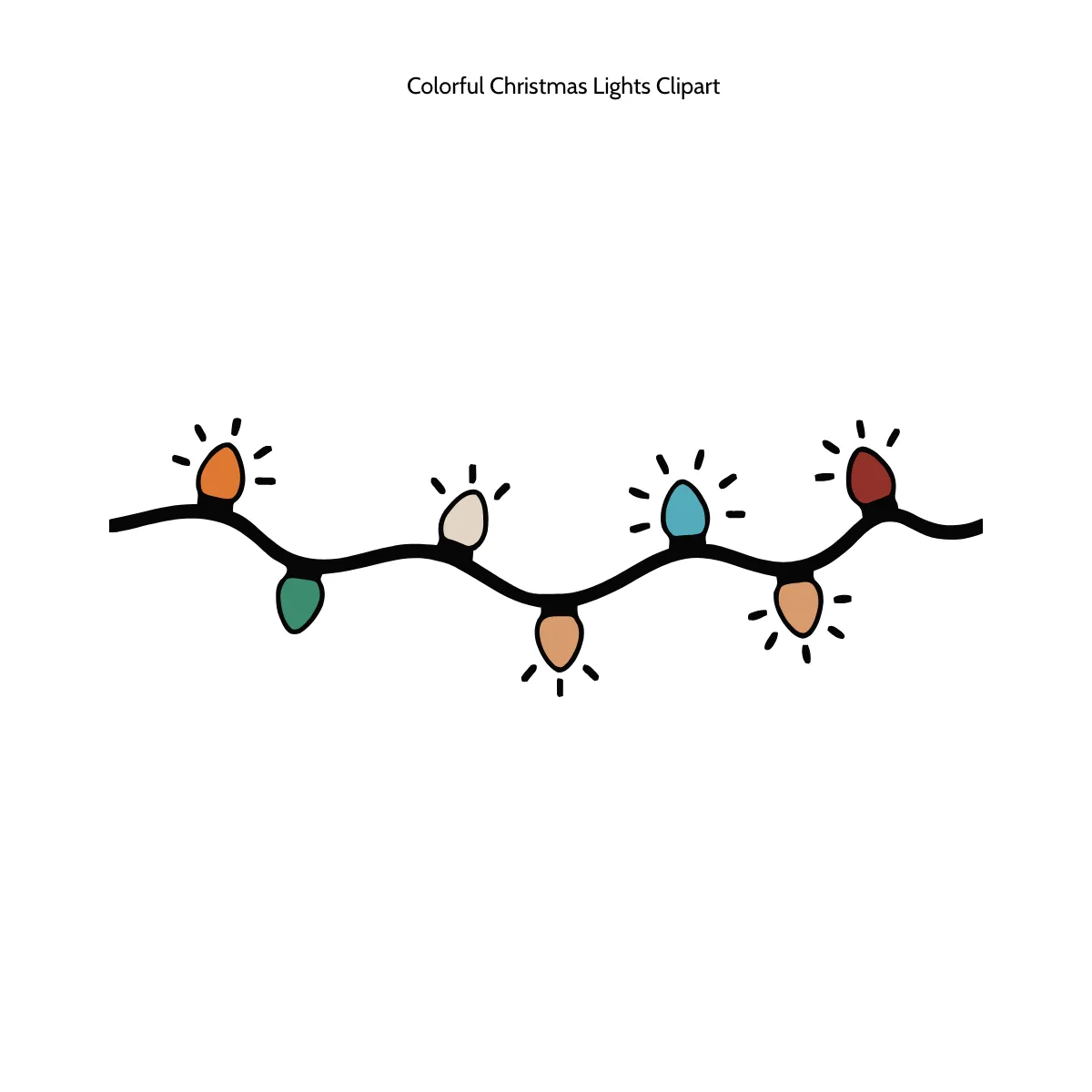 Free Colorful Christmas Lights Clipart Template to Edit Online