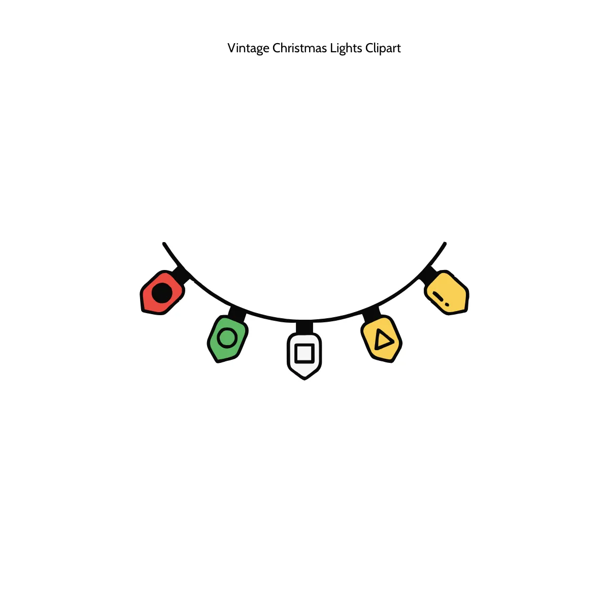 Free Vintage Christmas Lights Clipart Template to Edit Online