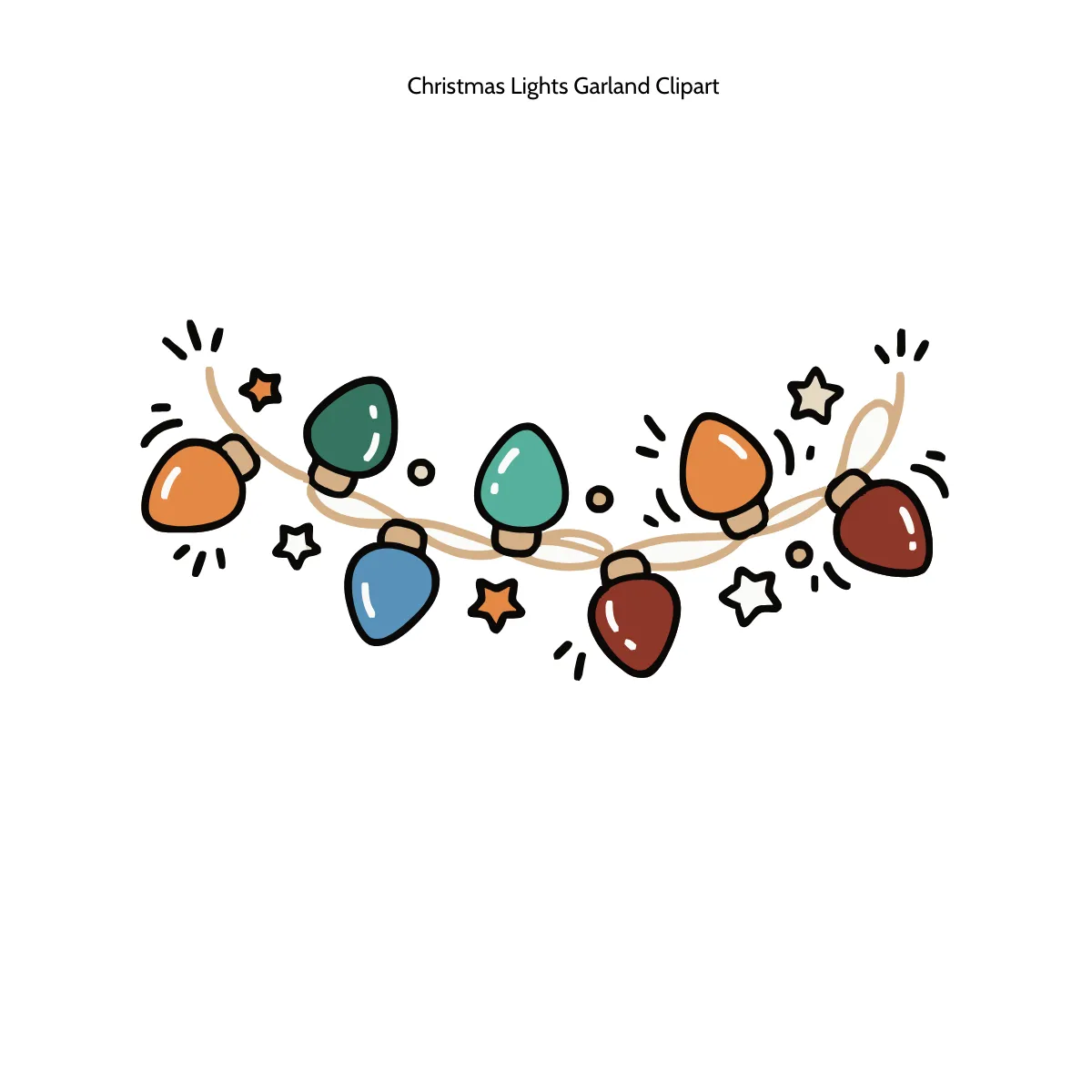 Free Christmas Lights Garland Clipart Template to Edit Online