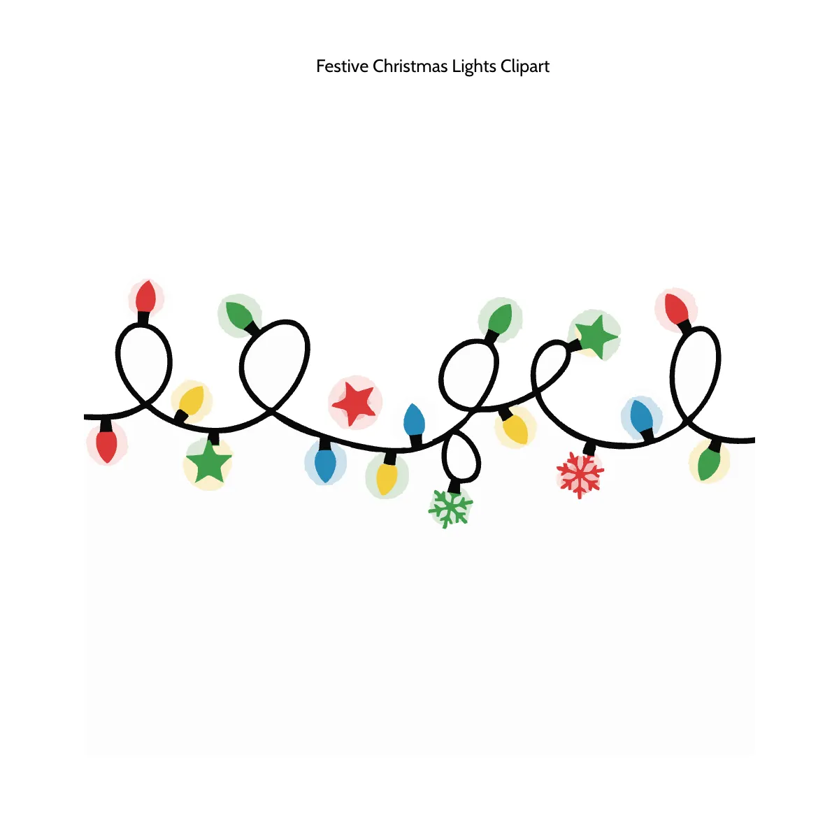 Free Festive Christmas Lights Clipart Template to Edit Online
