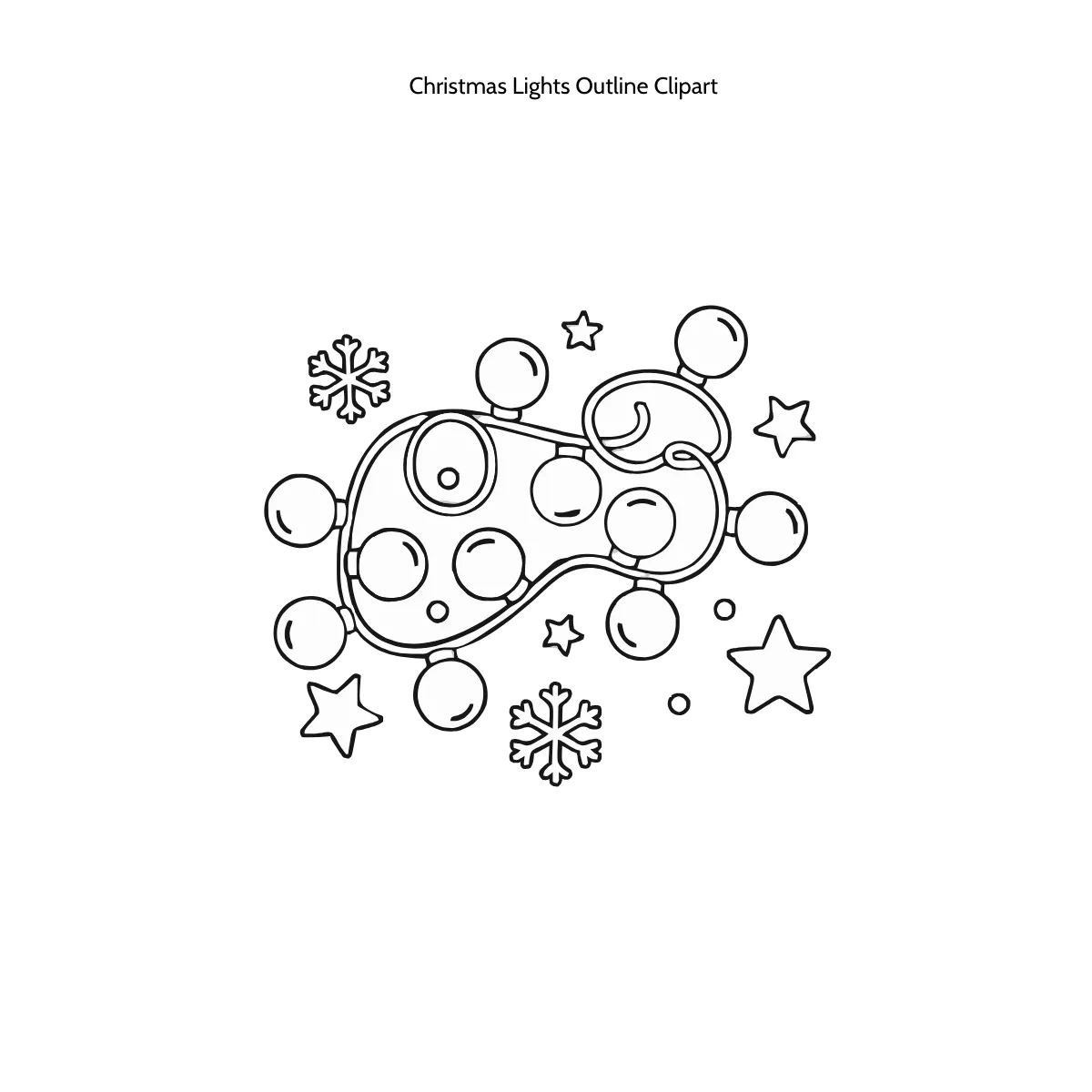Free Christmas Lights Outline Clipart Template to Edit Online