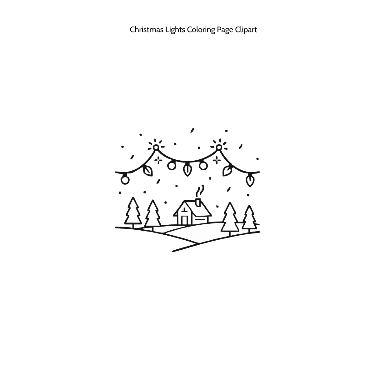 Free Christmas Lights Coloring Page Clipart Template to Edit Online