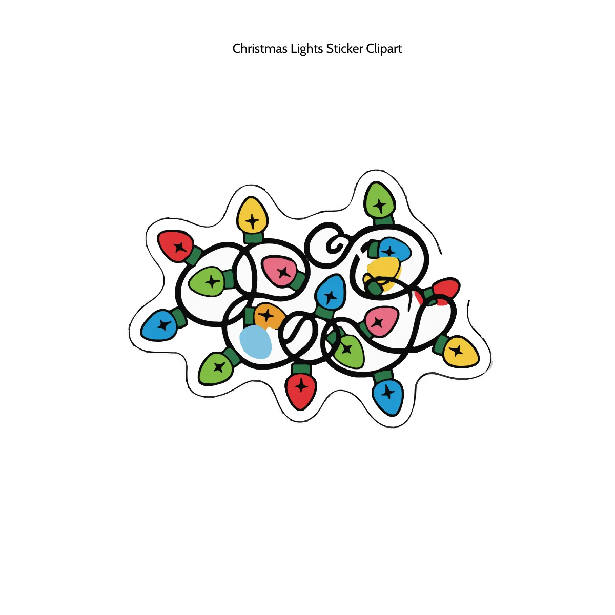 Free Christmas Lights Sticker Clipart Template to Edit Online