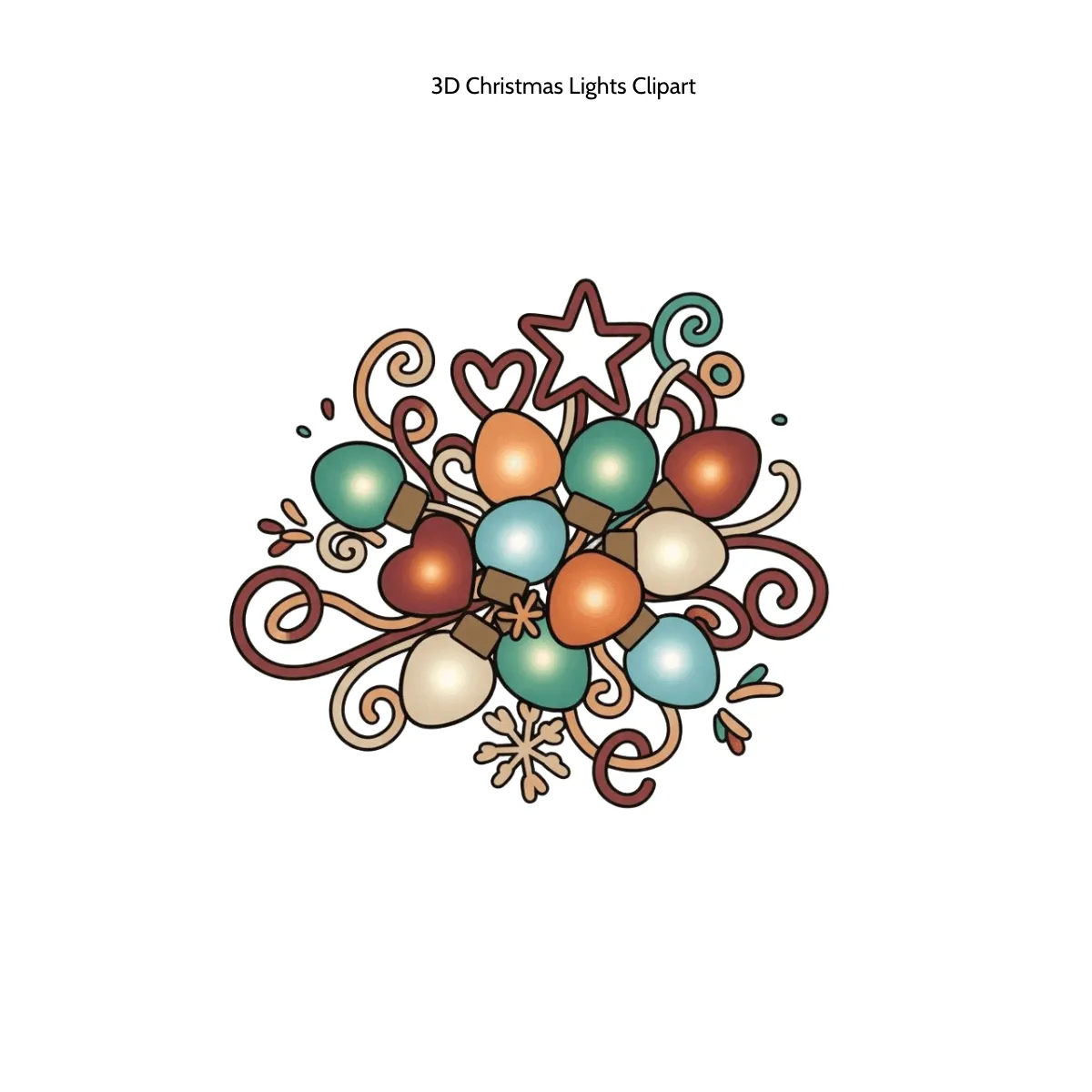 Free 3D Christmas Lights Clipart Template to Edit Online
