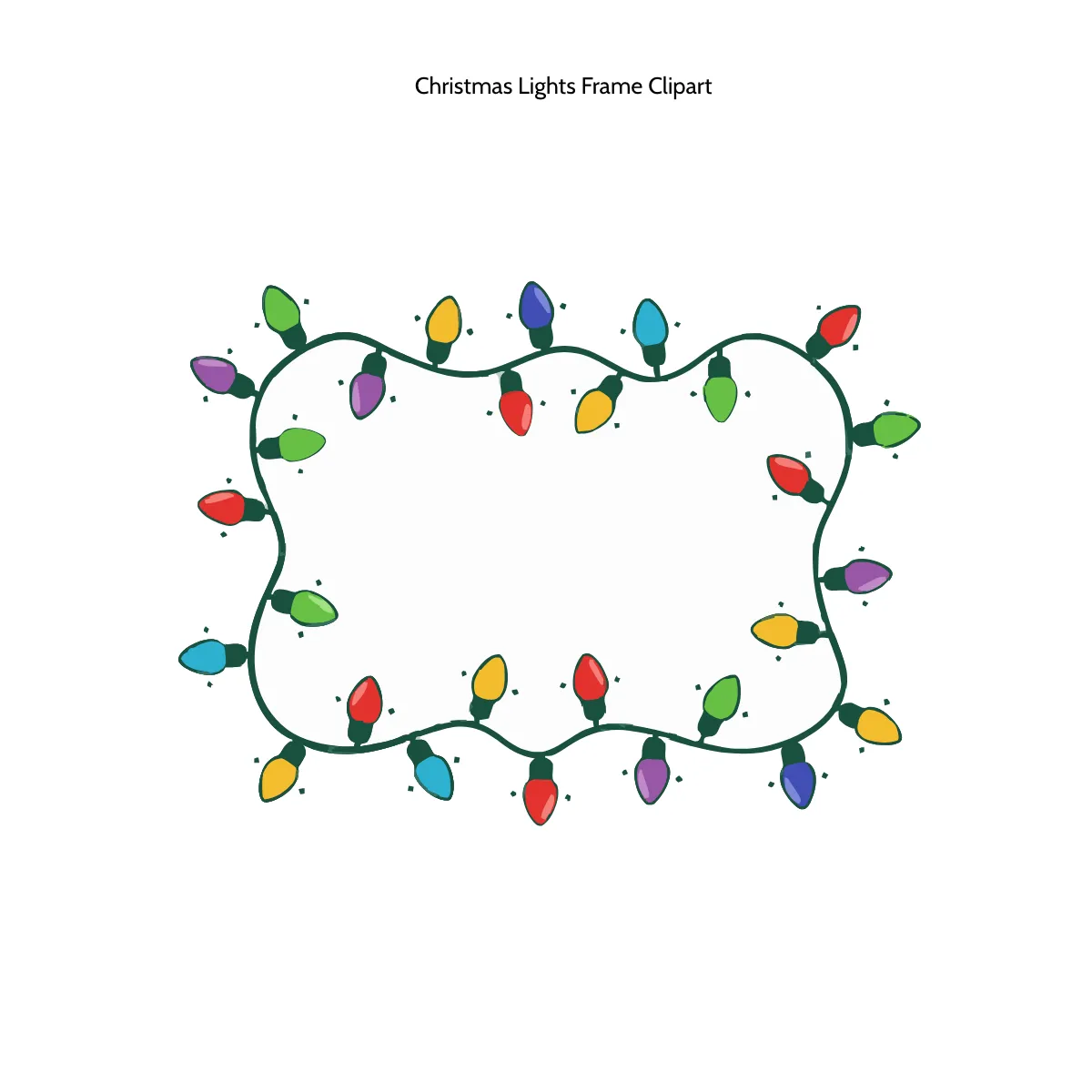 Free Christmas Lights Frame Clipart Template to Edit Online