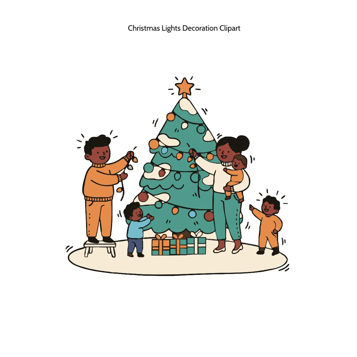 Free Christmas Lights Decoration Clipart Template to Edit Online