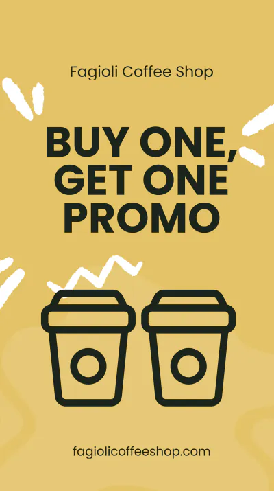 Free Coffee Shop Promotion Instagram Story Template to Edit Online