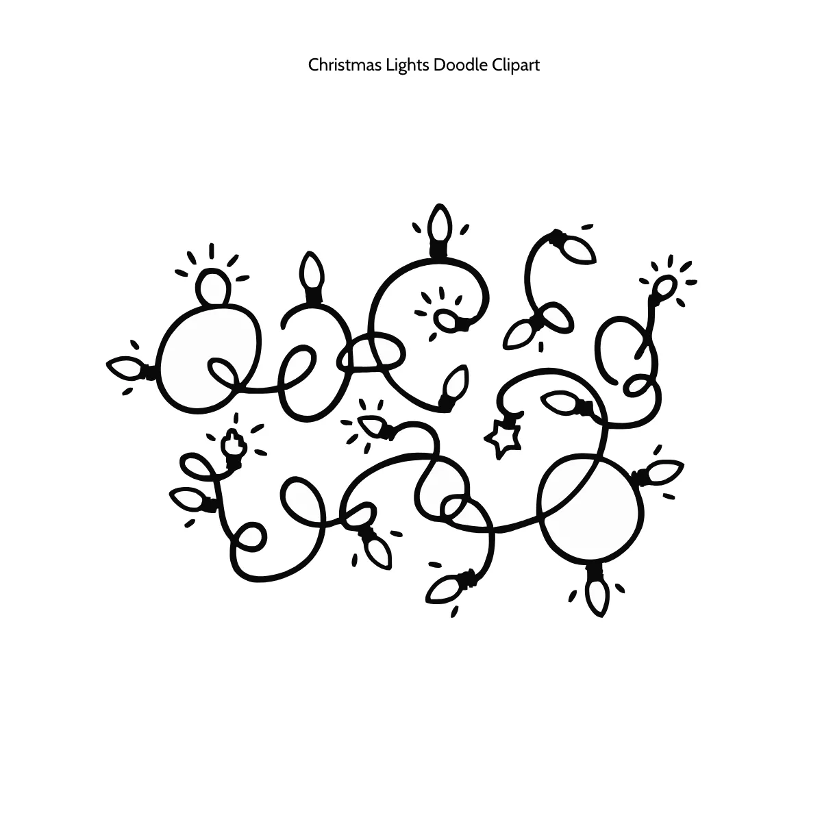 Free Christmas Lights Doodle Clipart Template to Edit Online