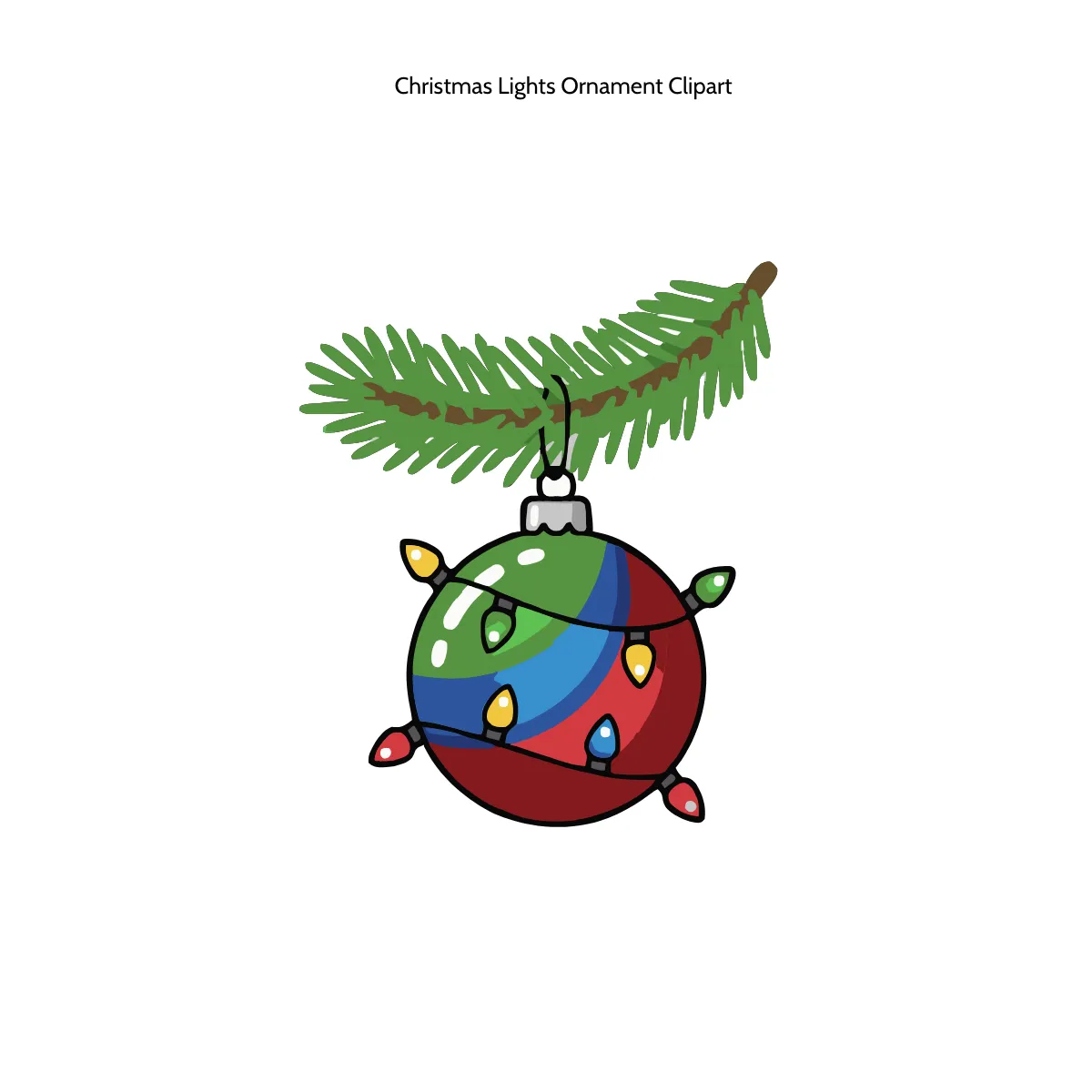 Free Christmas Lights Ornament Clipart Template to Edit Online
