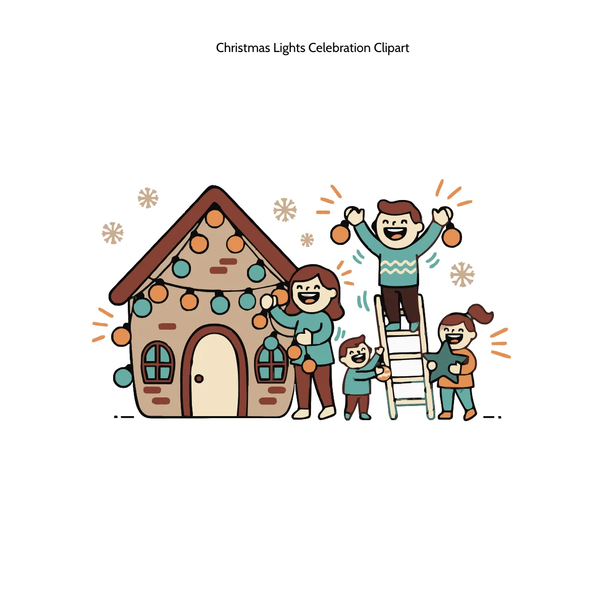 Free Christmas Lights Celebration Clipart Template to Edit Online