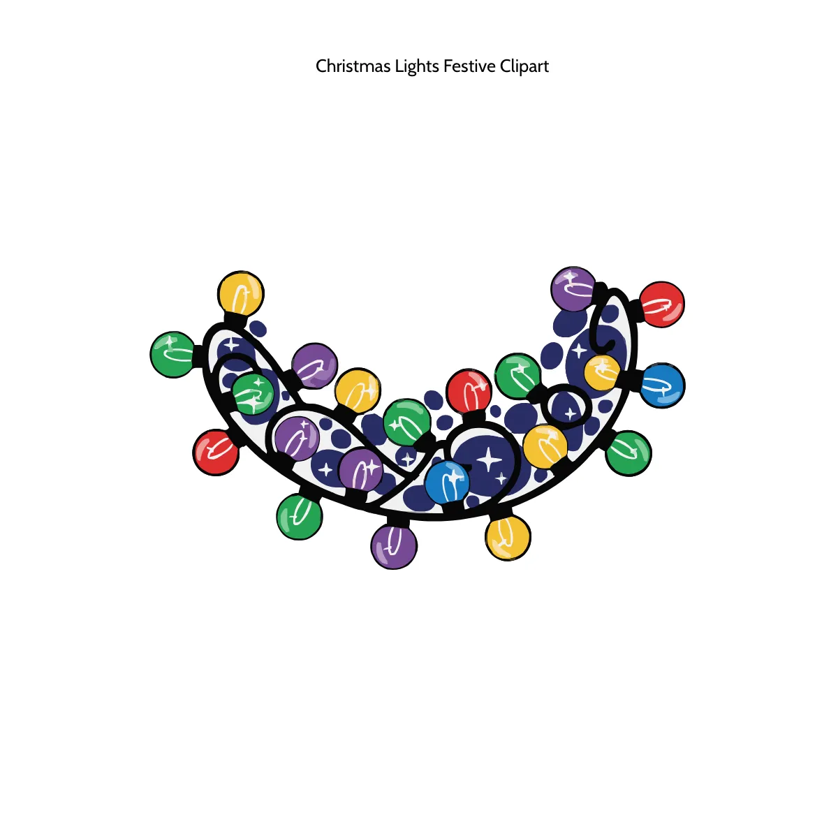 Free Christmas Lights Festive Clipart Template to Edit Online