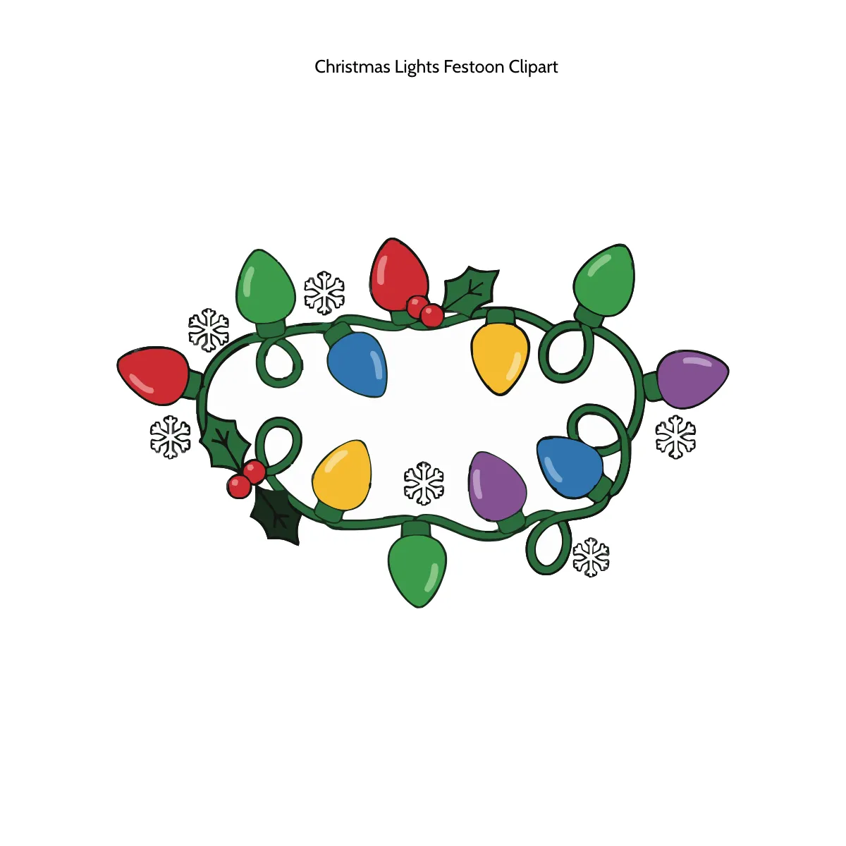 Free Christmas Lights Festoon Clipart Template to Edit Online