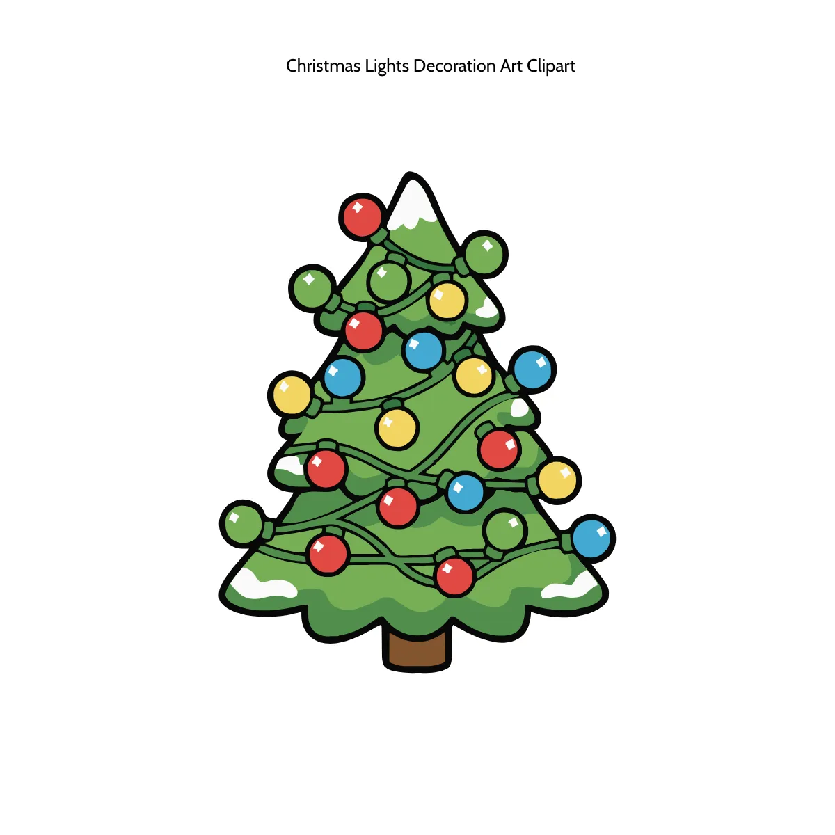 Free Christmas Lights Decoration Art Clipart Template to Edit Online
