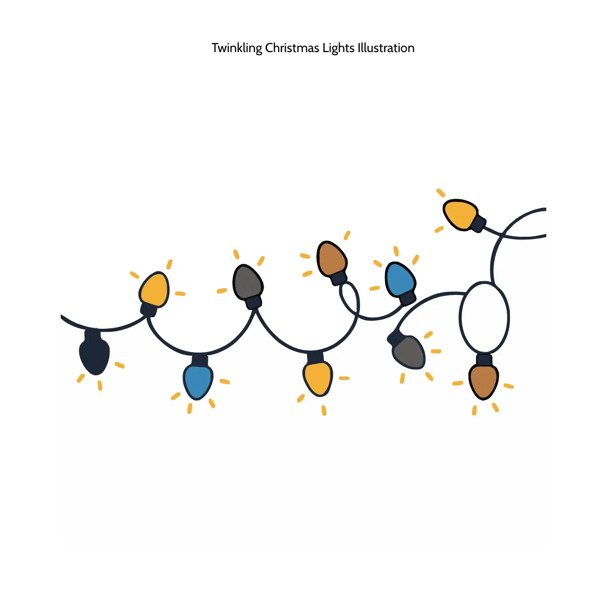 Free Twinkling Christmas Lights Illustration Template to Edit Online