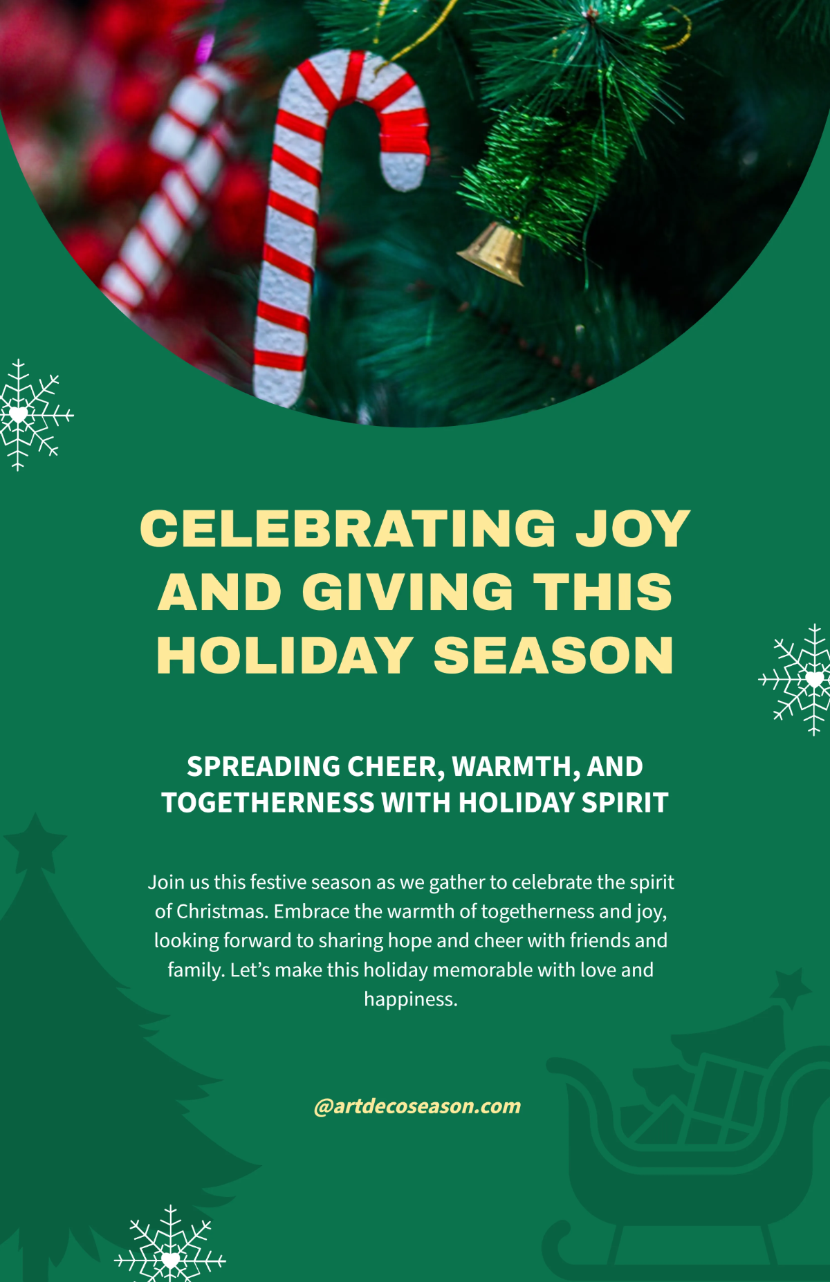 Free Art Deco Christmas Poster Template to Edit Online