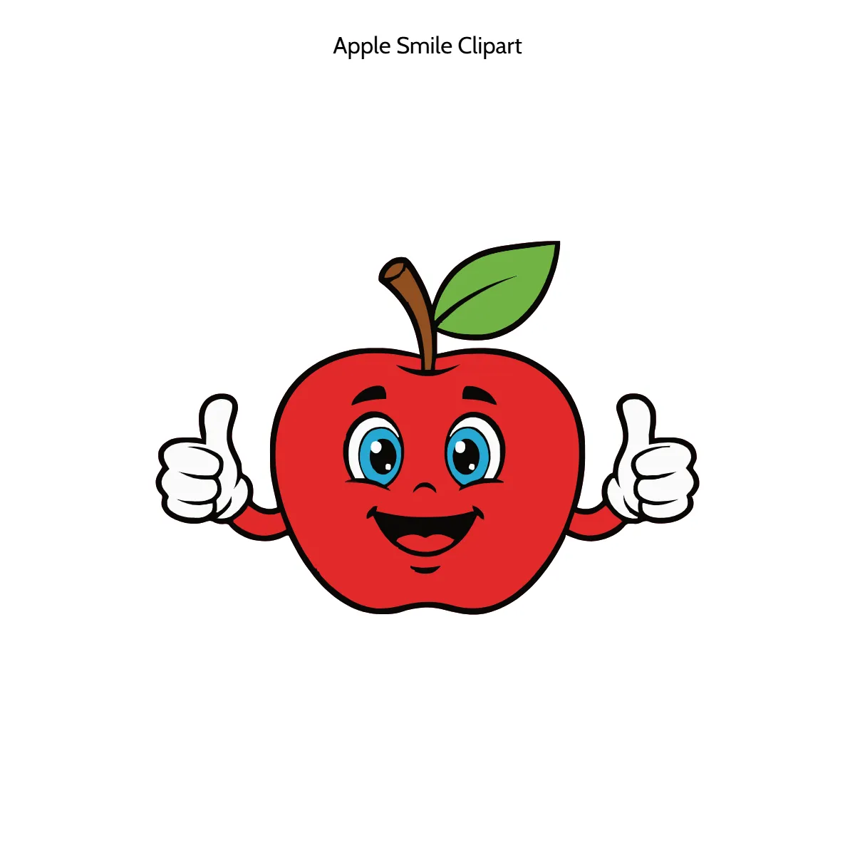 Free Apple Smile Cartoon Vector Clipart (PNG, SVG) to Edit Online
