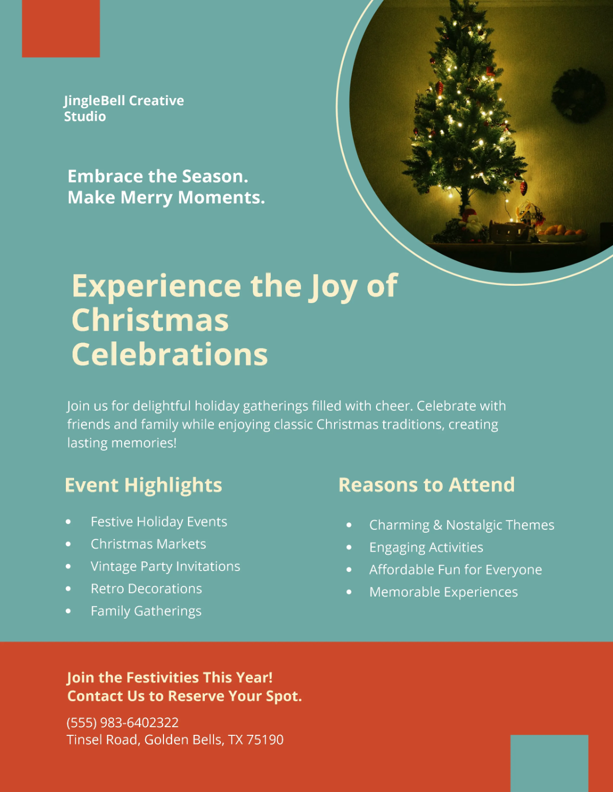 Free Retro Christmas Flyer Template to Edit Online