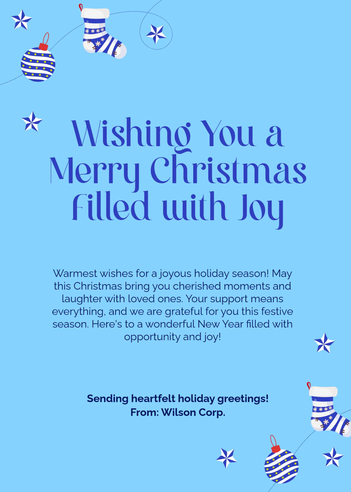 Free Clients Christmas Wishes Template to Edit Online