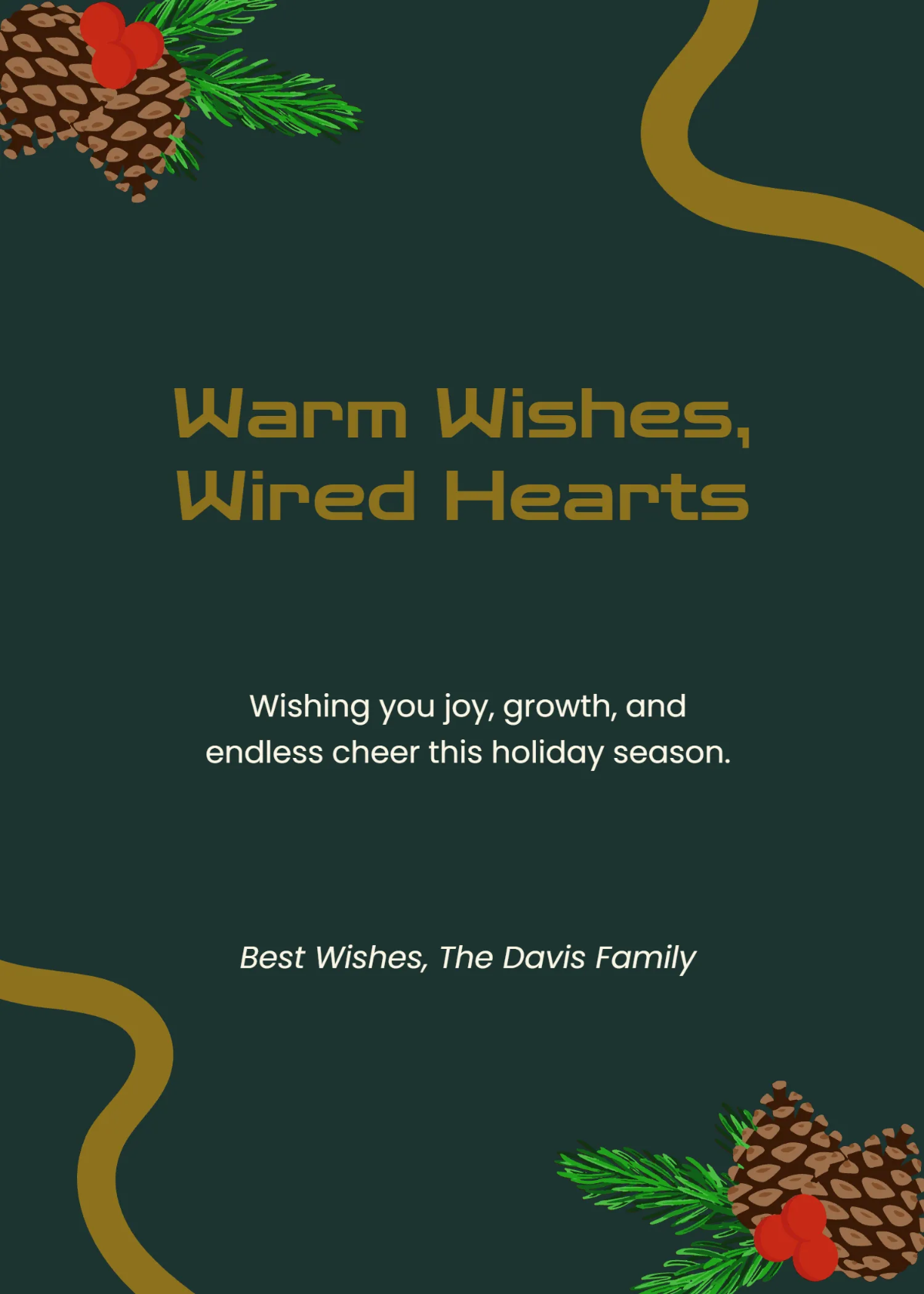 Free Christmas Electronic Wishes Template to Edit Online