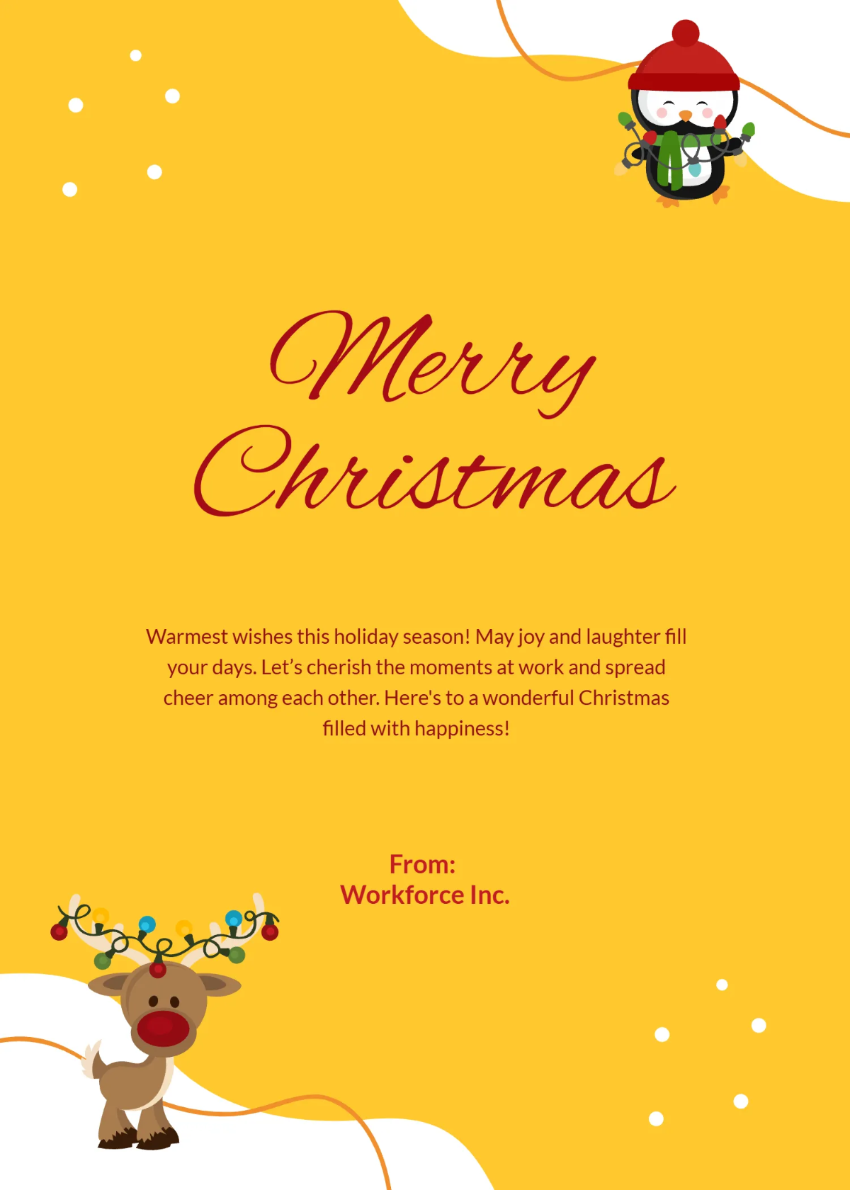 Free CoWorkers Christmas Wishes Template to Edit Online
