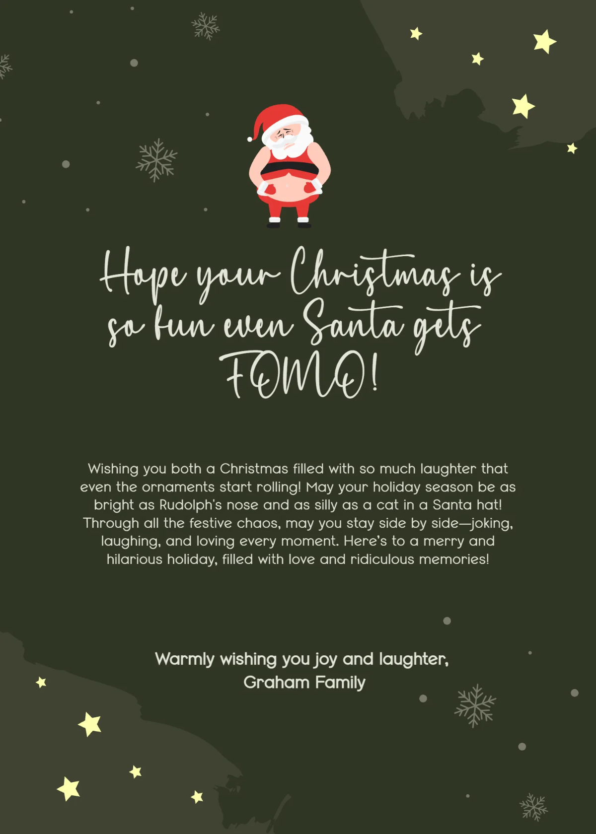 Free Funny Christmas Wishes Template to Edit Online