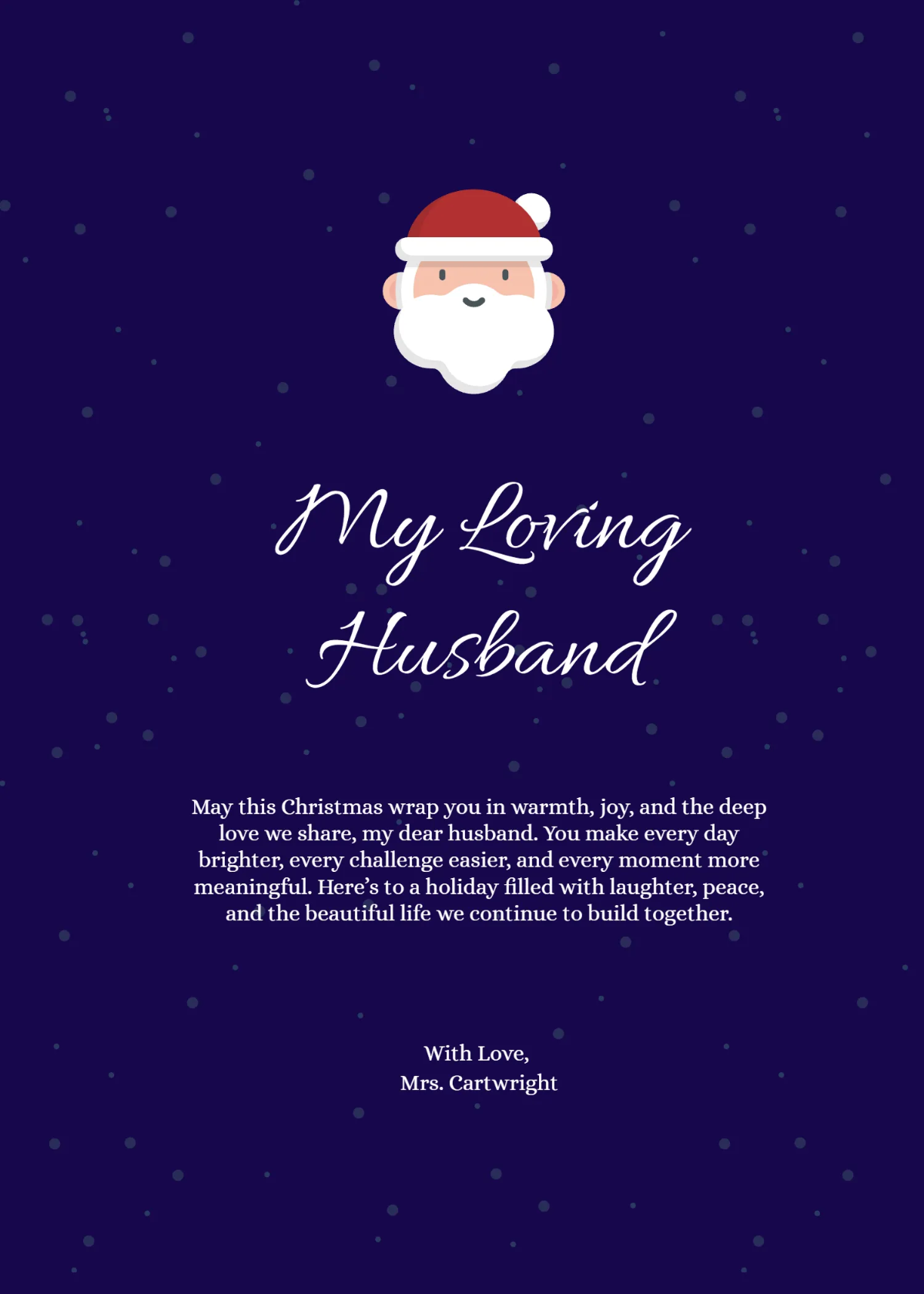 Free Christmas Wishes for Husband Template to Edit Online