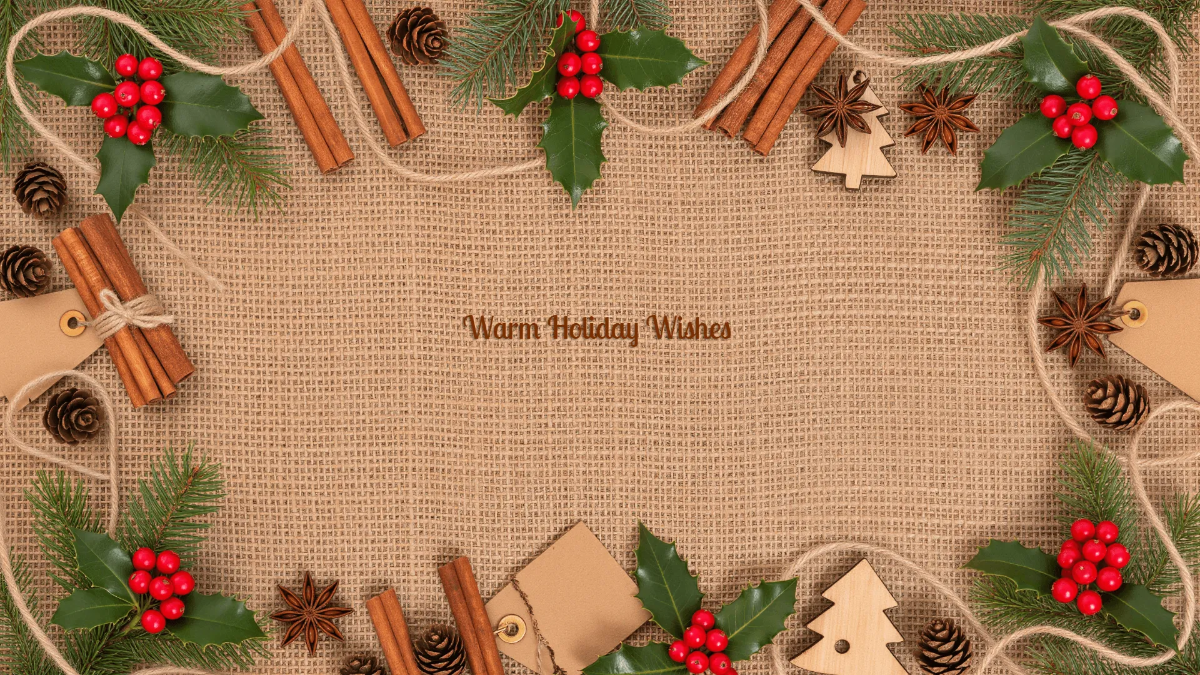 Free Rustic Christmas Decor Background Template to Edit Online