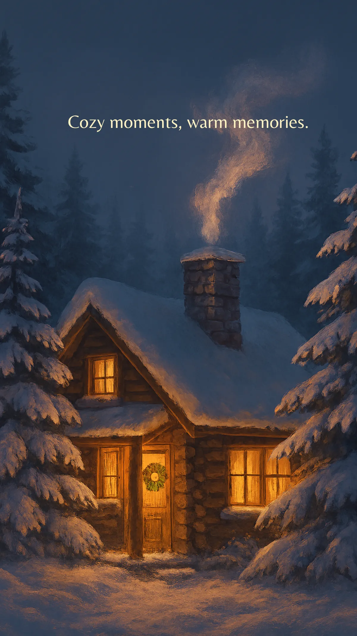 Warm Holiday Cabin Wallpaper Template Warm Holiday Cabin Wallpaper Template
