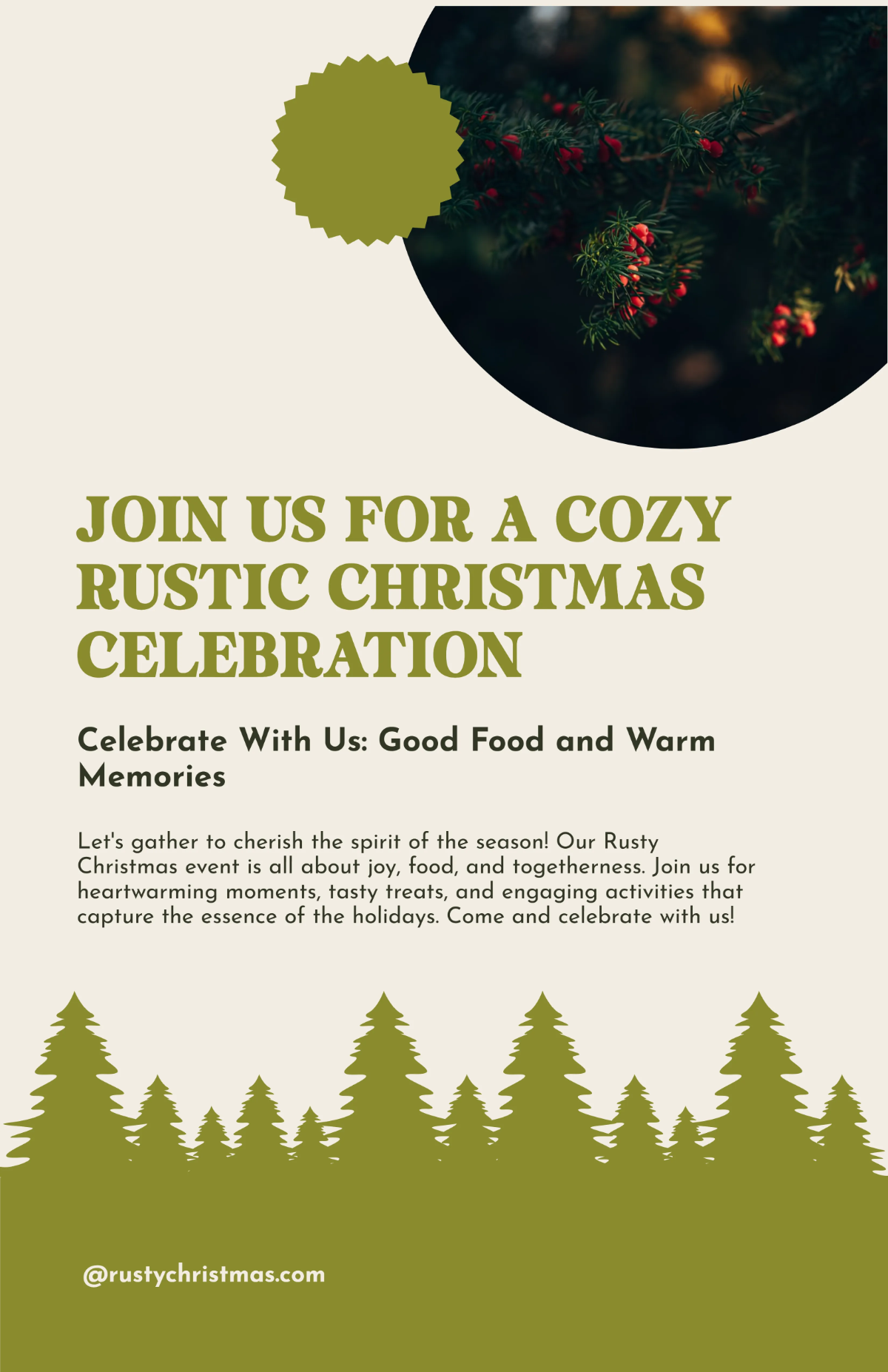 Free Rustic Christmas Poster Template to Edit Online