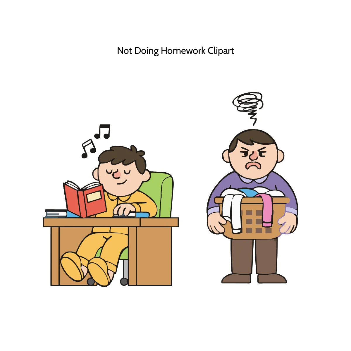 Free Not Doing Homework Vector Clipart (PNG, SVG) to Edit Online