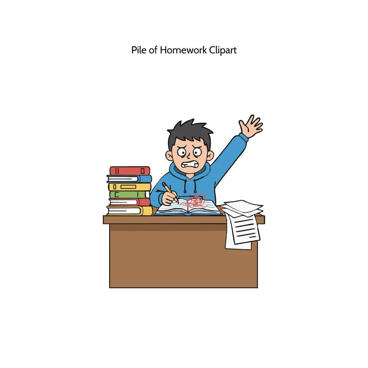 Free Pile of Homework Vector Clipart (PNG, SVG) to Edit Online
