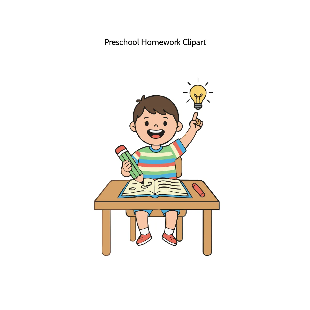 Free Preschool Homework Vector Clipart (PNG, SVG) to Edit Online