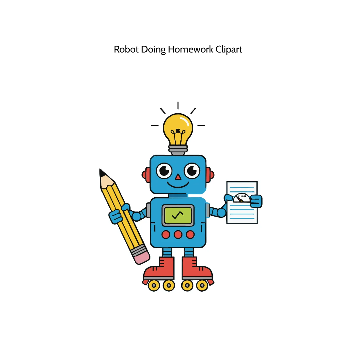 Free Robot Doing Homework Vector Clipart (PNG, SVG) to Edit Online