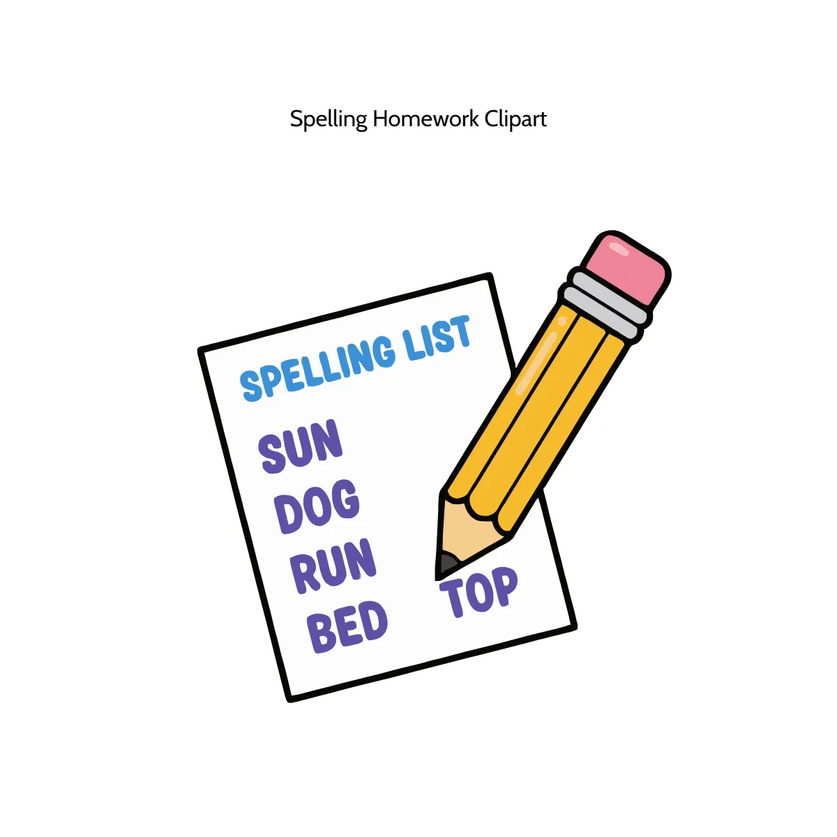 Free Spelling Homework Vector Clipart (PNG, SVG) to Edit Online