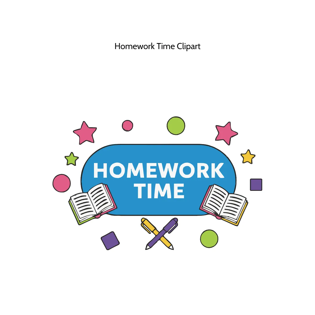 Free Homework Time Vector Clipart (PNG, SVG) to Edit Online