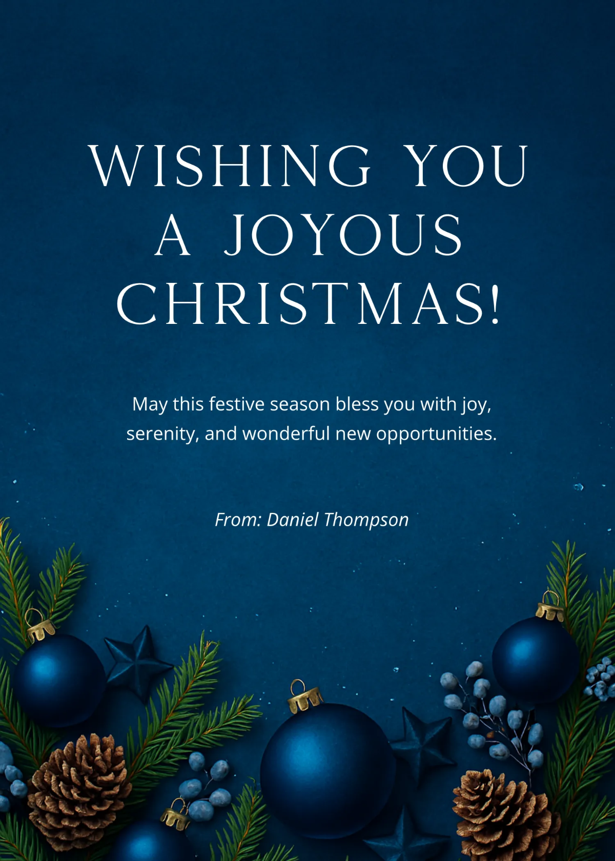 Free Formal Christmas Wishes Template to Edit Online