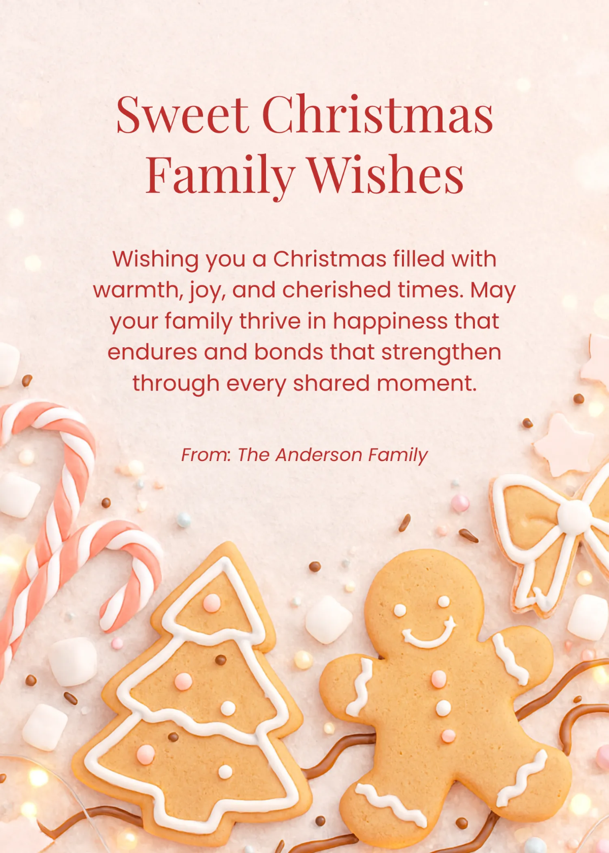 Free Christmas Sweet Wishes Template to Edit Online