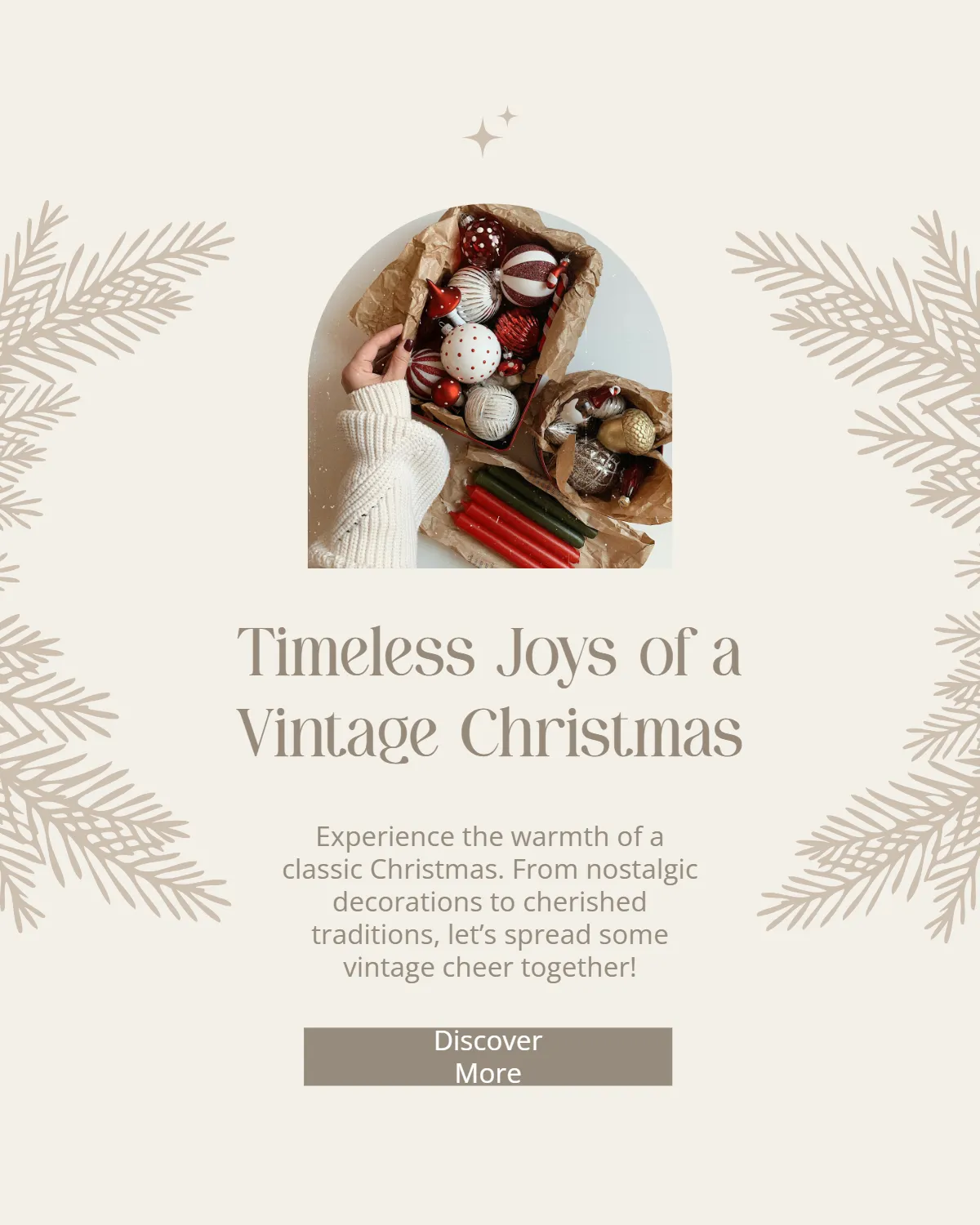 Free Vintage Christmas Instagram Post Template to Edit Online