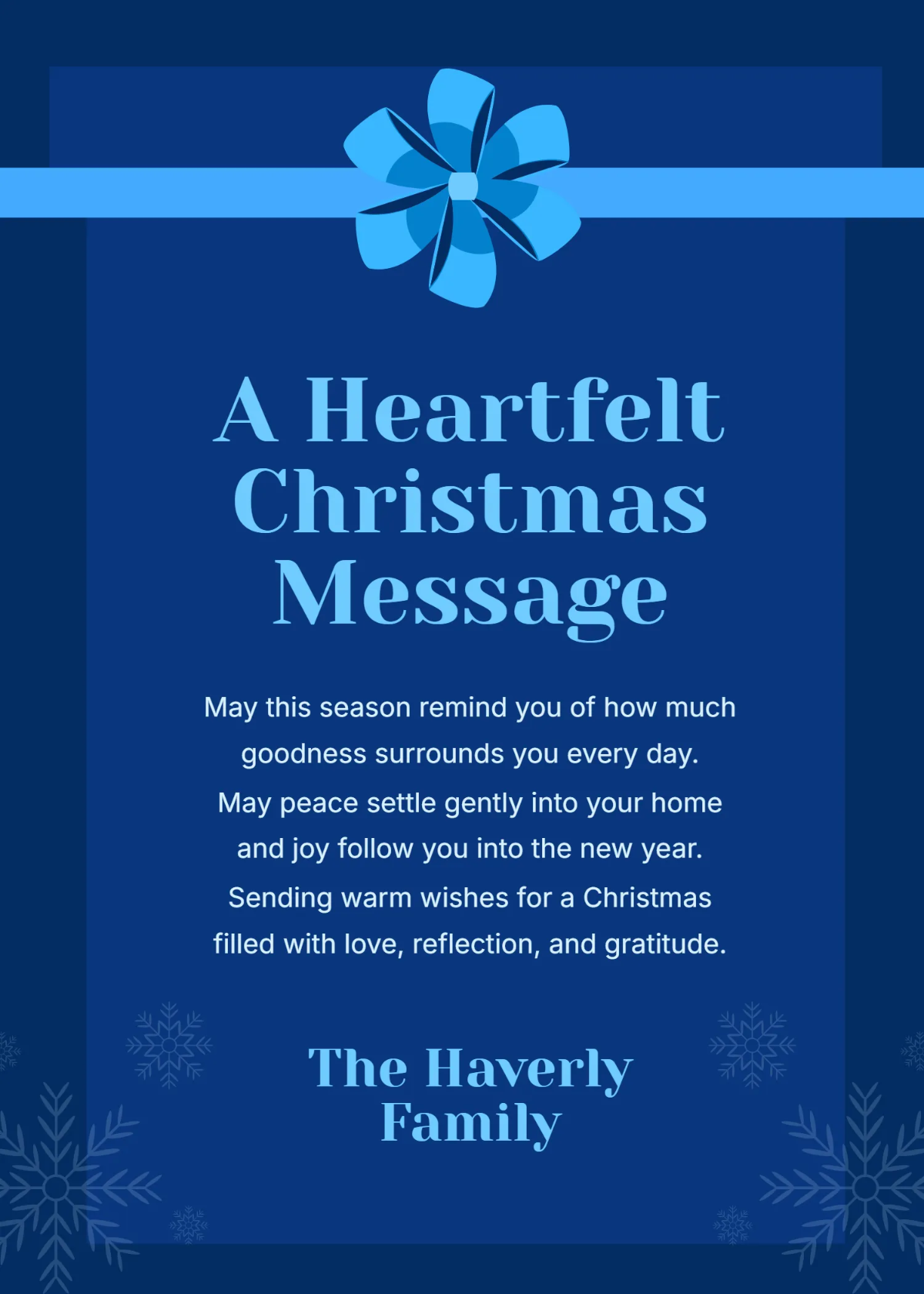 Free Christmas Message Wishes Template to Edit Online