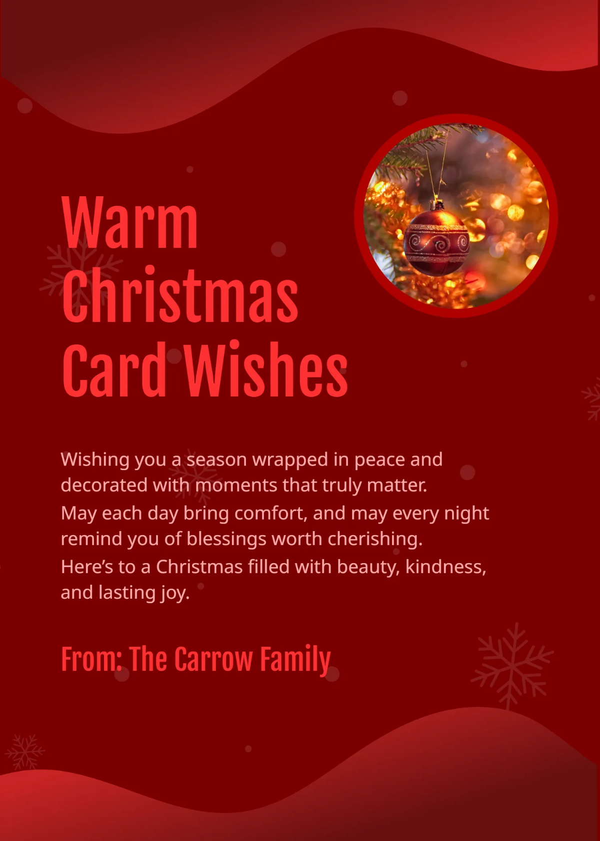 Free Nice Christmas Wishes Template to Edit Online