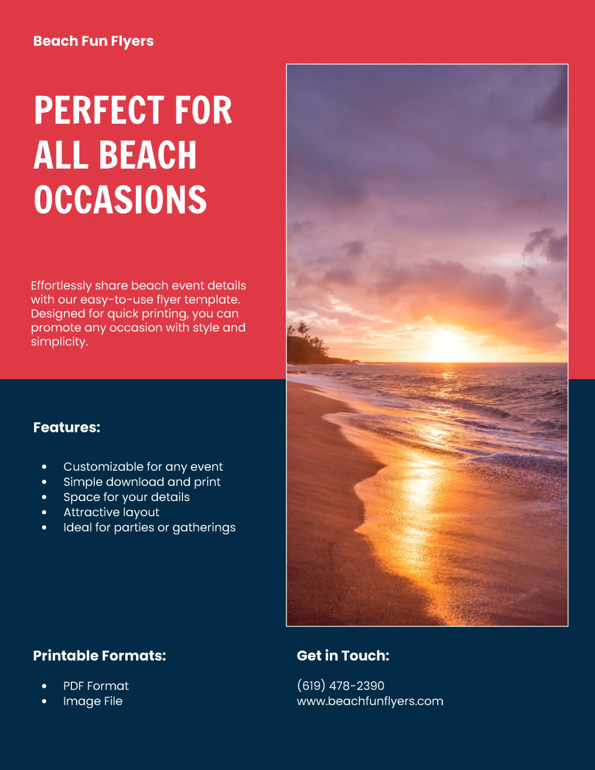 Free Colorful Beach Bash Flyer Template to Edit Online