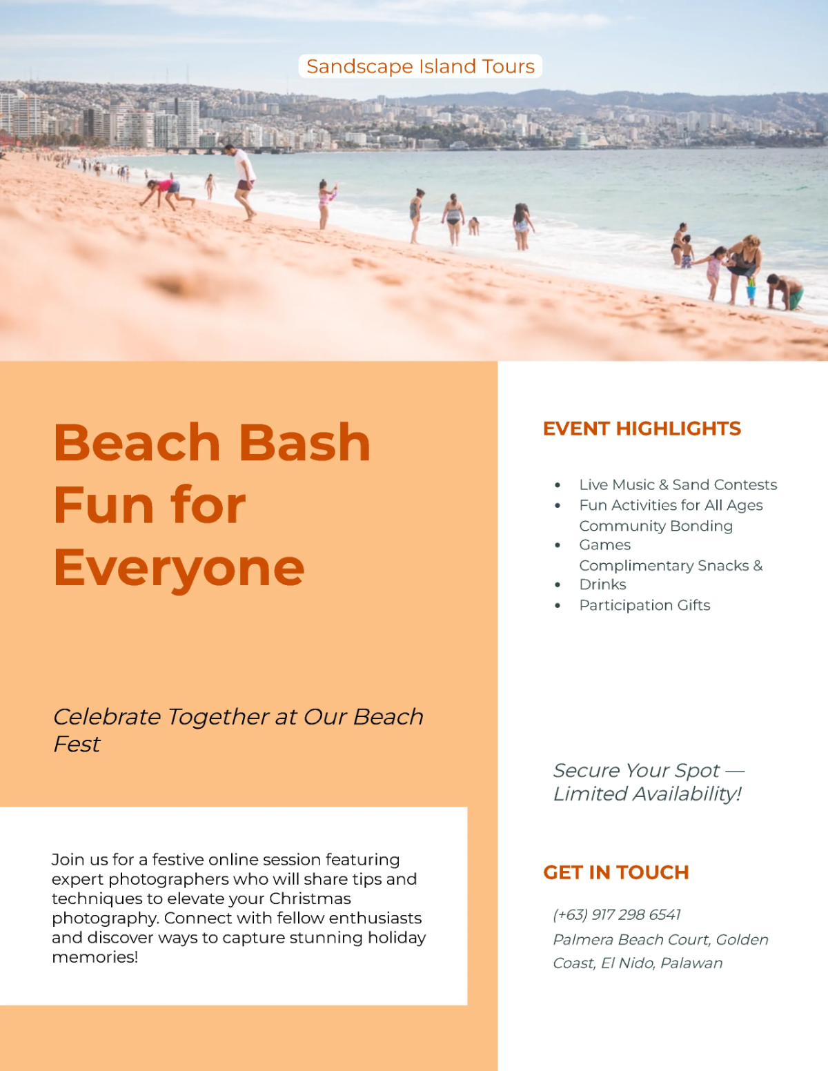 Free Community Beach Event Flyer Template to Edit Online