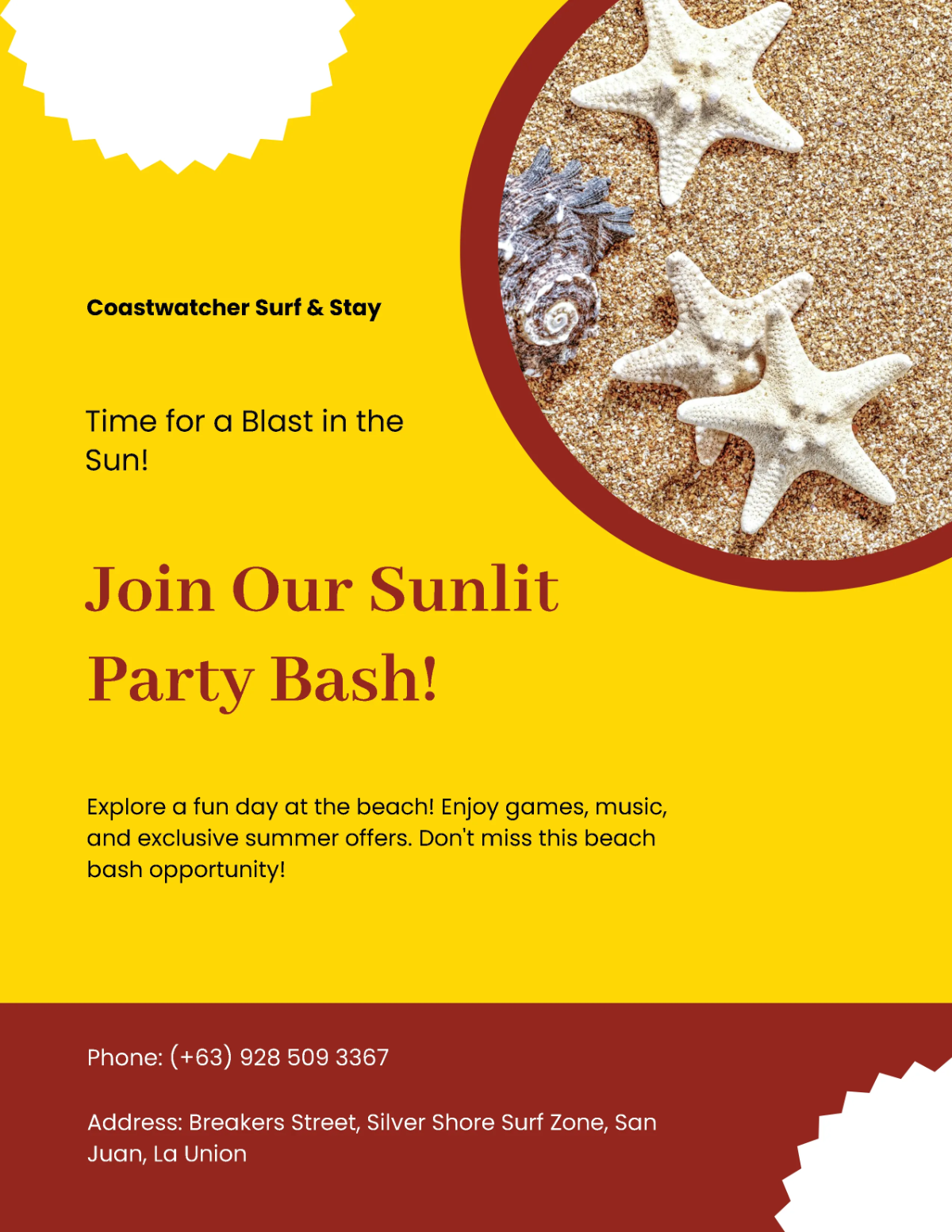 Free Summer Bash Beach Flyer Template to Edit Online
