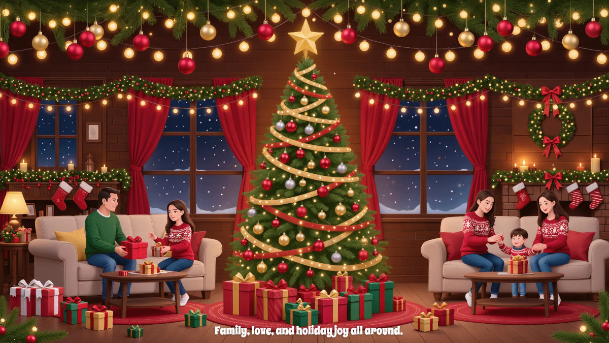 Family Christmas Background Template