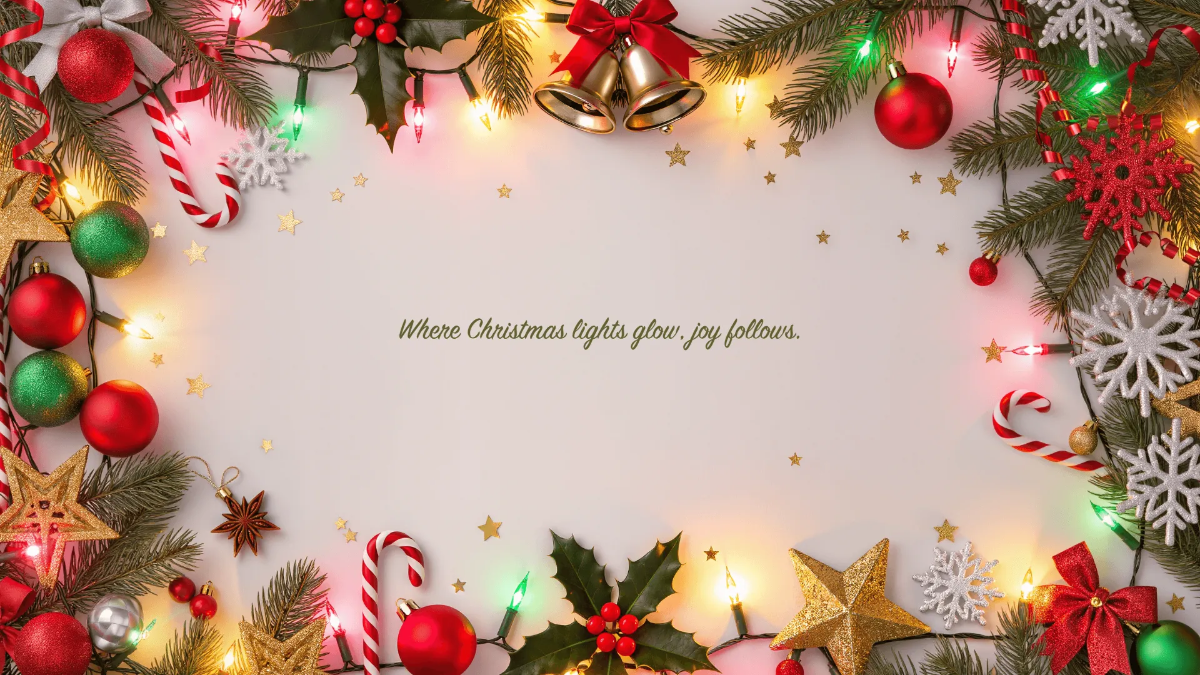 Christmas Lights Background Template