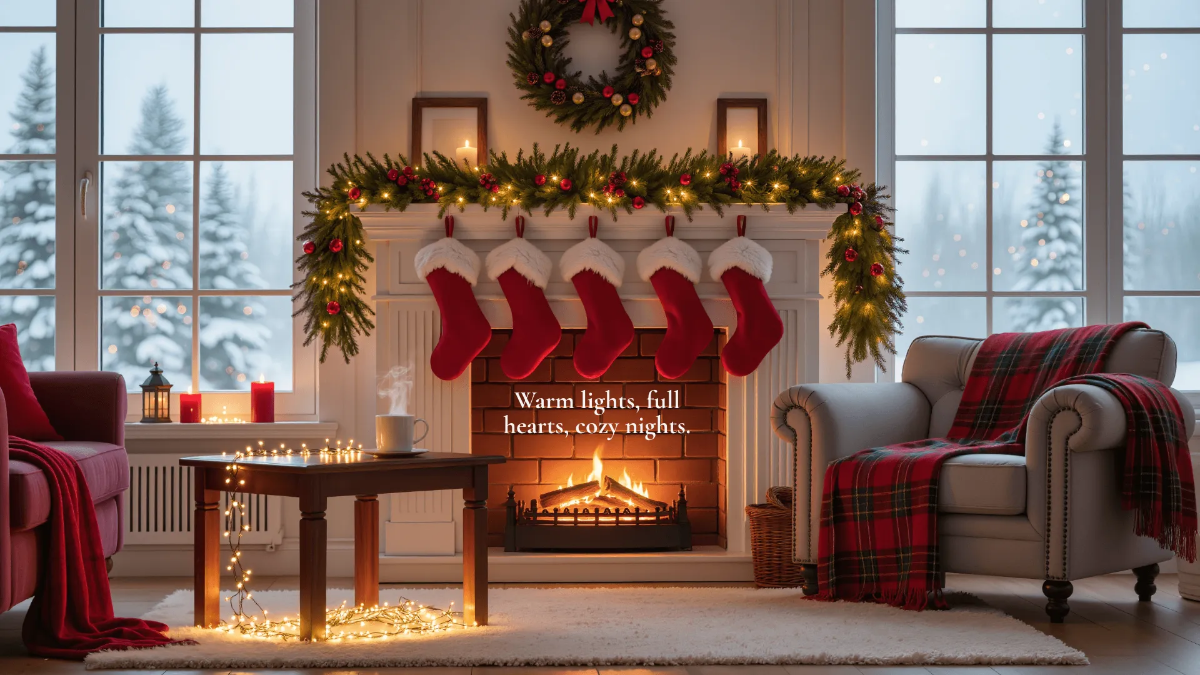 Cozy Christmas Background Template Cozy Christmas Background Template