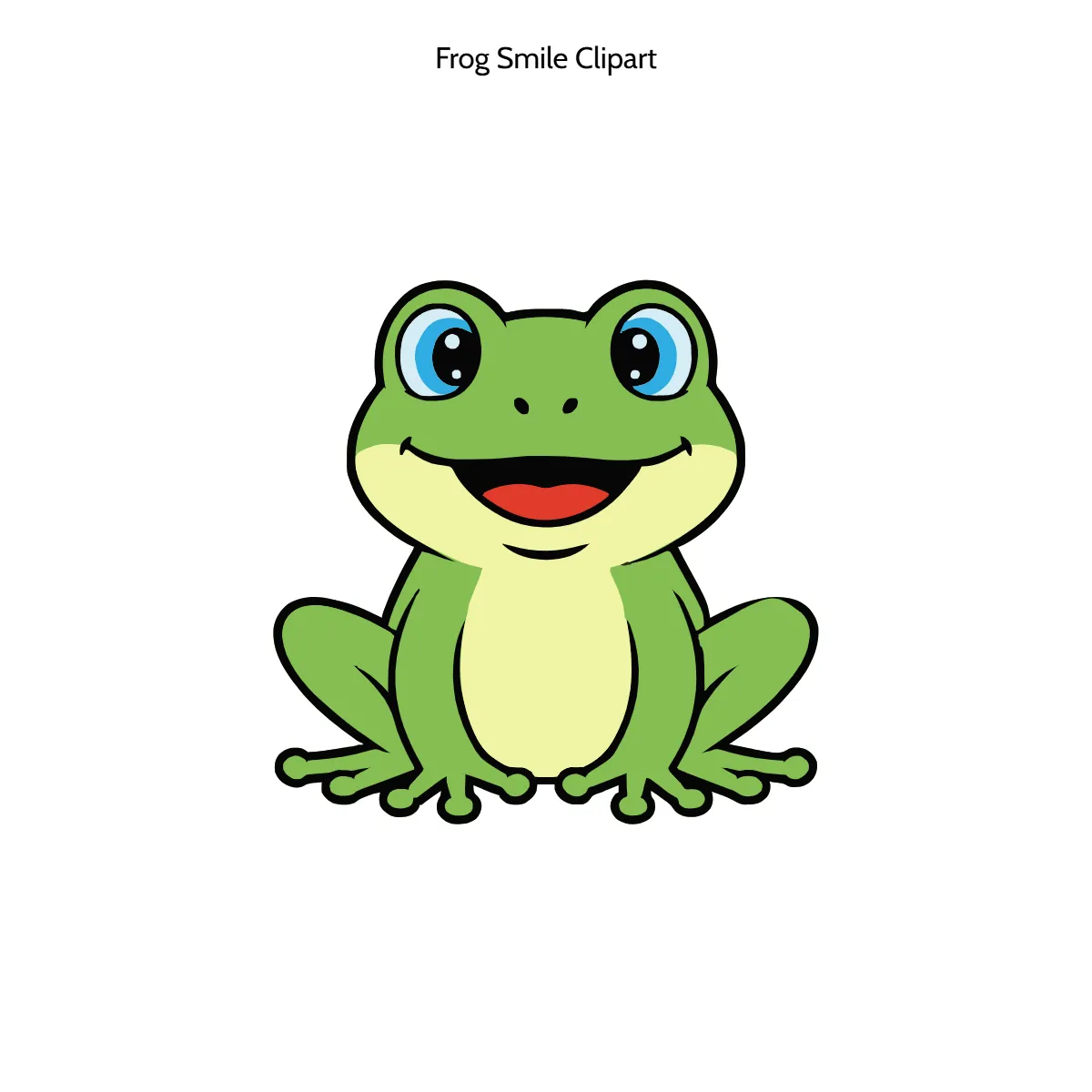 Free Frog Smile Vector Clipart (PNG, SVG) to Edit Online