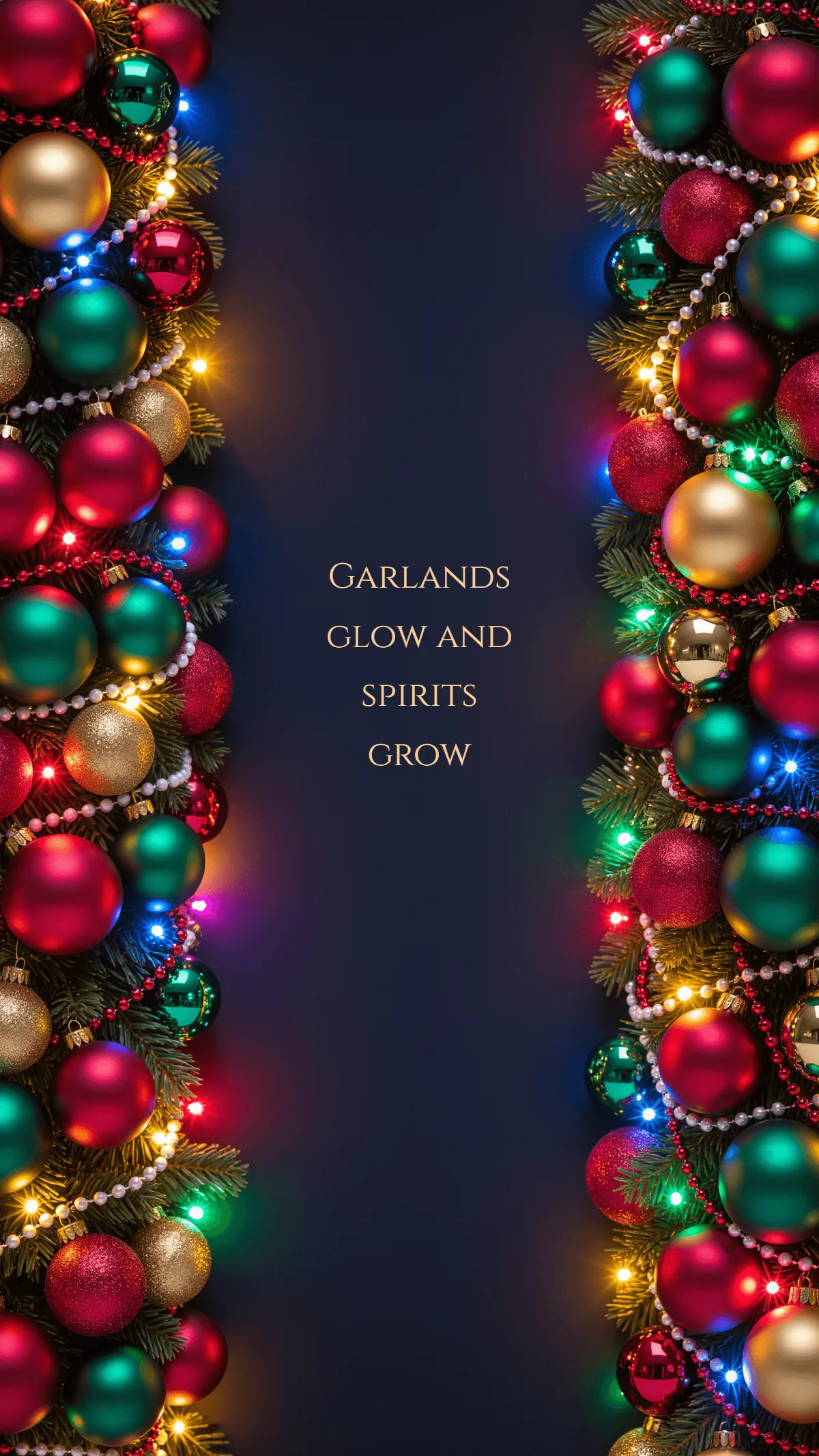 Free Merry Christmas Garland Wallpaper Template to Edit Online