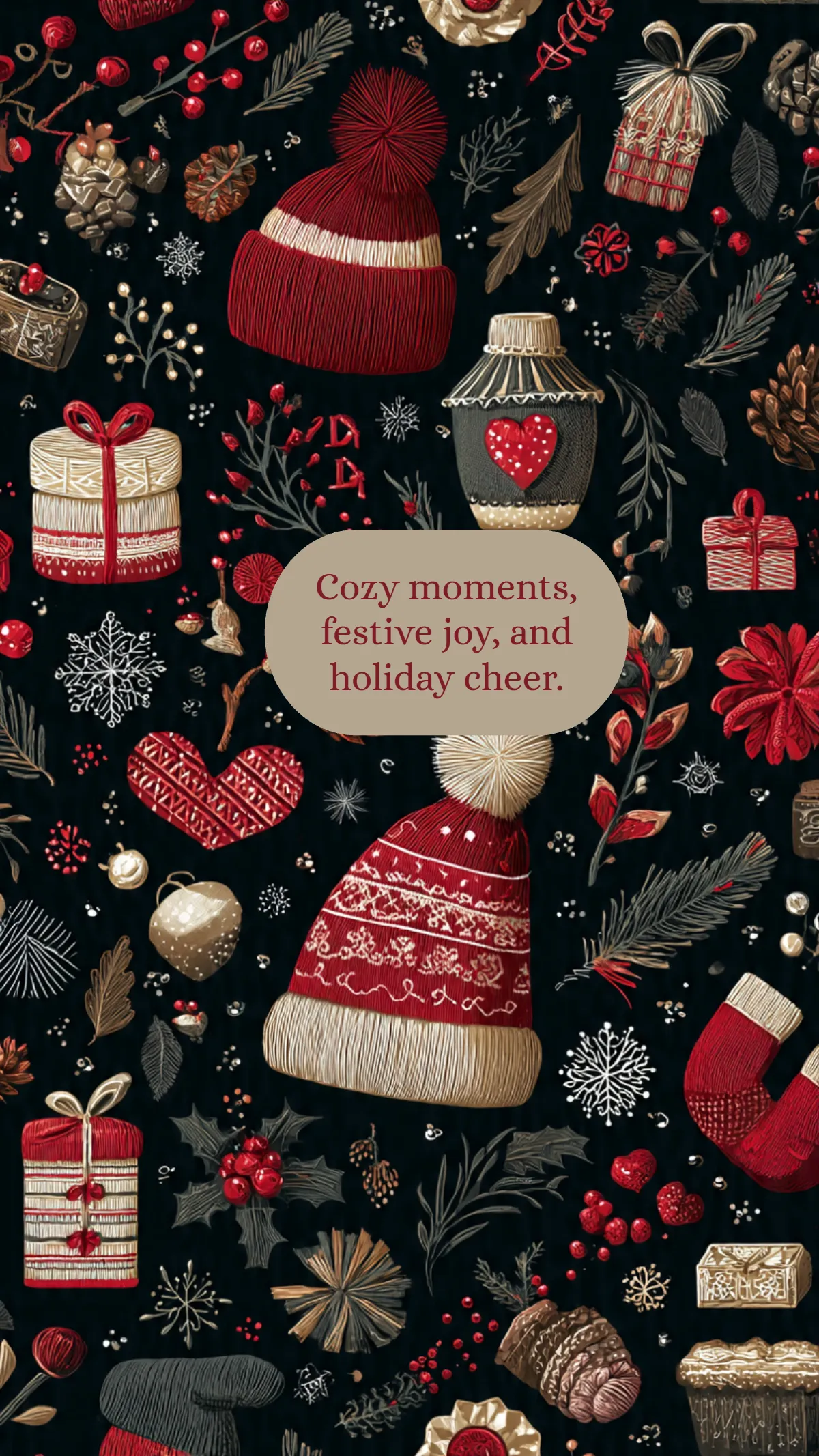 Free Cute Christmas Hat Wallpaper Template to Edit Online