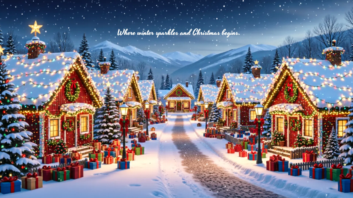 Free Winter Wonderland Desktop Wallpaper Template to Edit Online